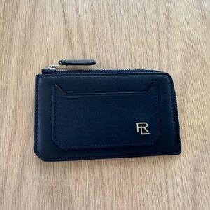 Signature Ralph Lauren Blue Leather Card Holder and Coin Purse